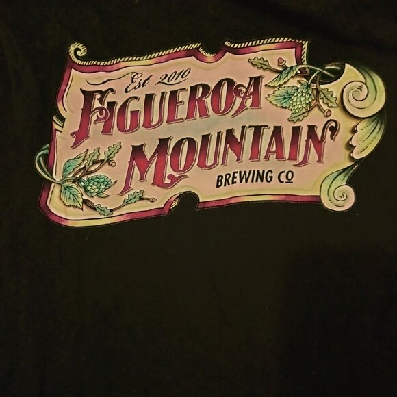 Figueroa Mountain Brewing Co Black T Shirt Size L Large Craft Beer Tee - Picture 1 of 6
